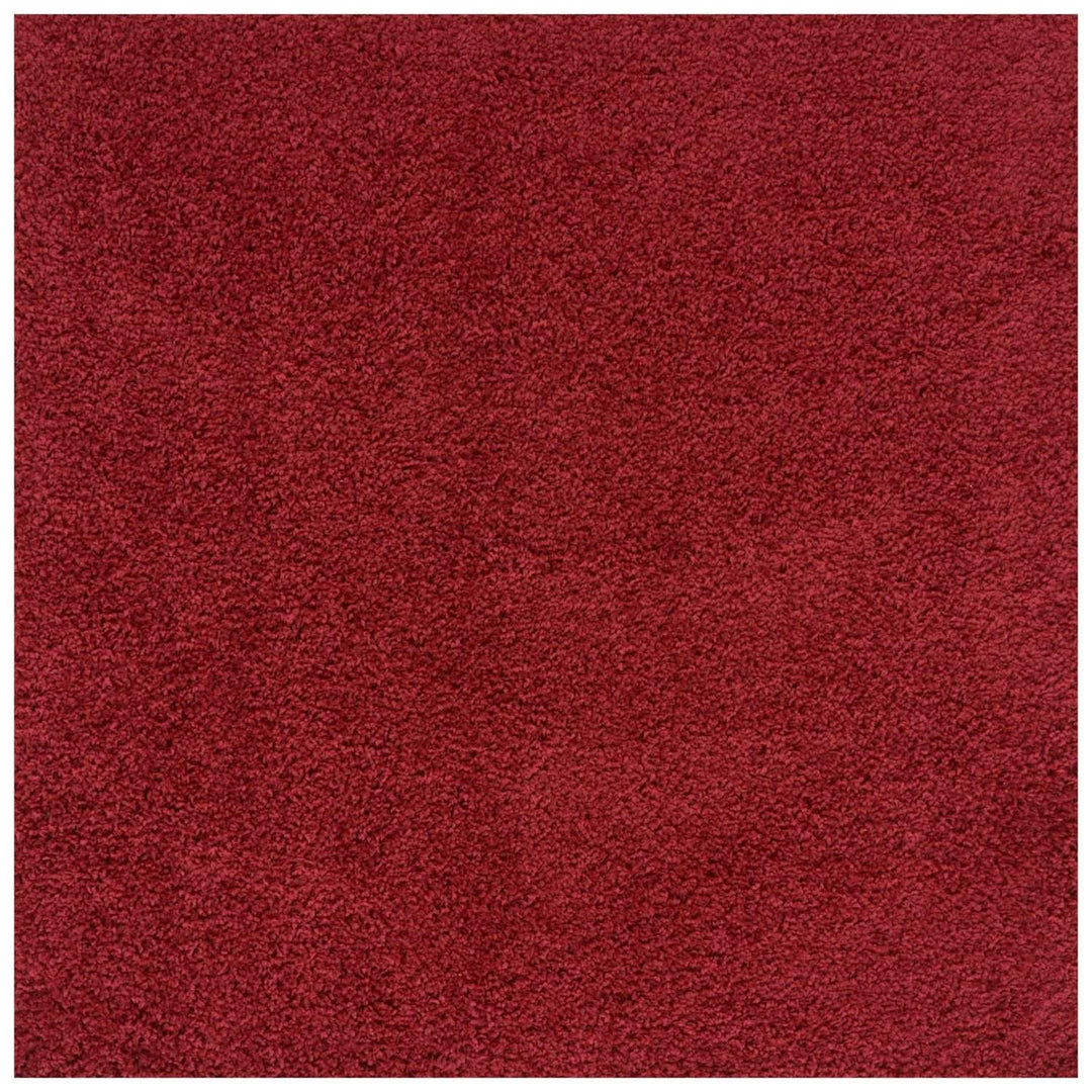 Shaggy Rug Plain Red non-shedding easy to clean