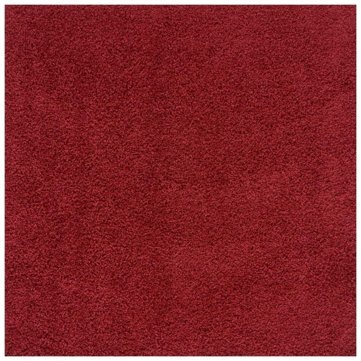 Shaggy Rug Plain Red non-shedding easy to clean