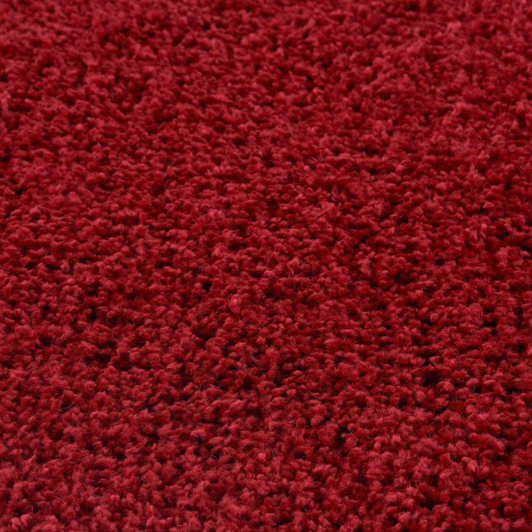Shaggy Rug Plain Red non-shedding easy to clean