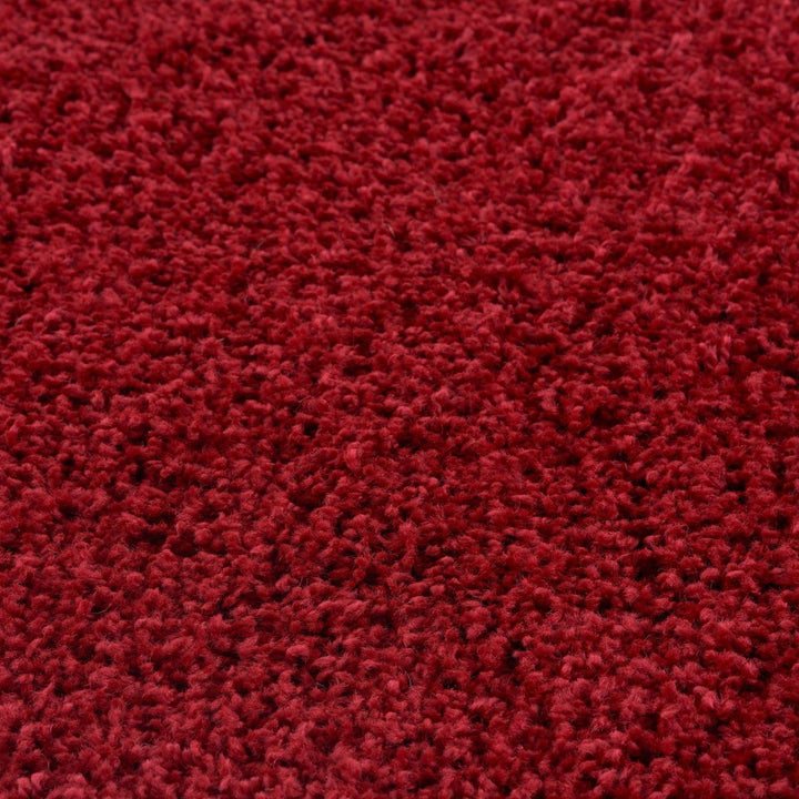 Shaggy Rug Plain Red non-shedding easy to clean