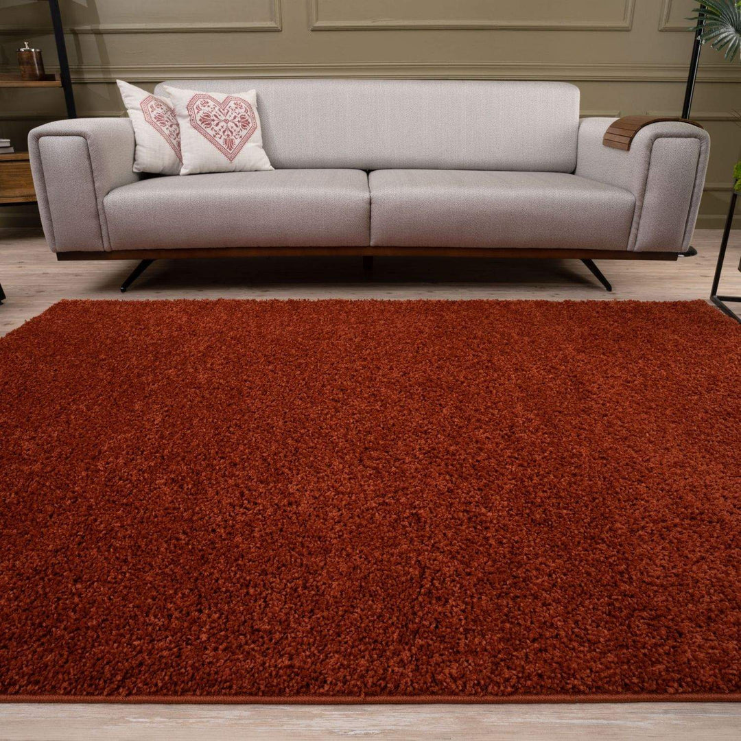Shaggy Rug Plain Orange ultra soft 30 mm pile, non-shedding