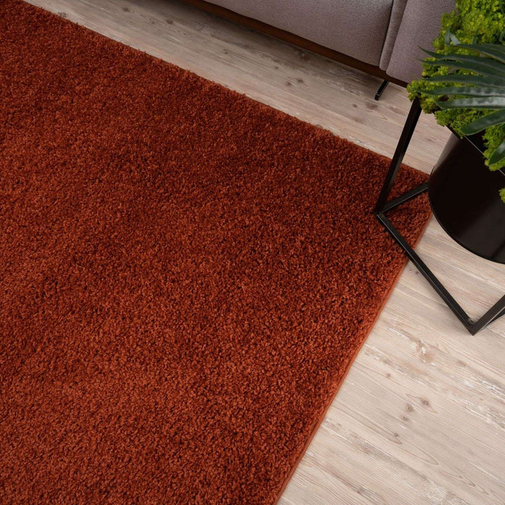 Shaggy Rug Plain Orange ultra soft 30 mm pile, non-shedding