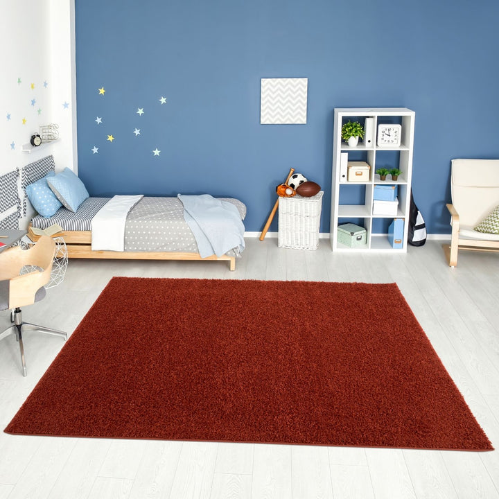 Shaggy Rug Plain Orange ultra soft 30 mm pile, non-shedding