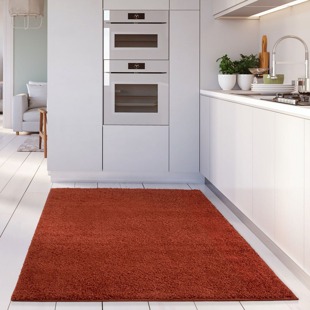 Shaggy Rug Plain Orange ultra soft 30 mm pile, non-shedding