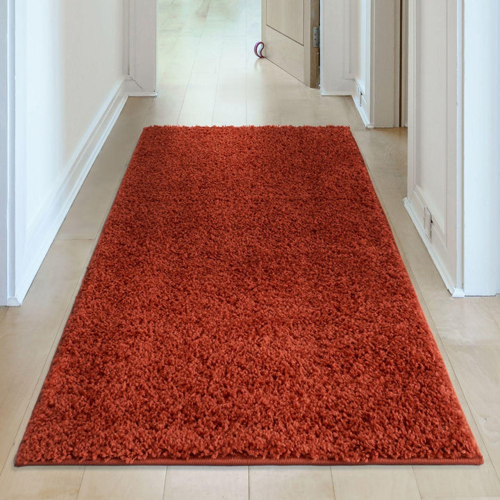 Shaggy Rug Plain Orange ultra soft 30 mm pile, non-shedding