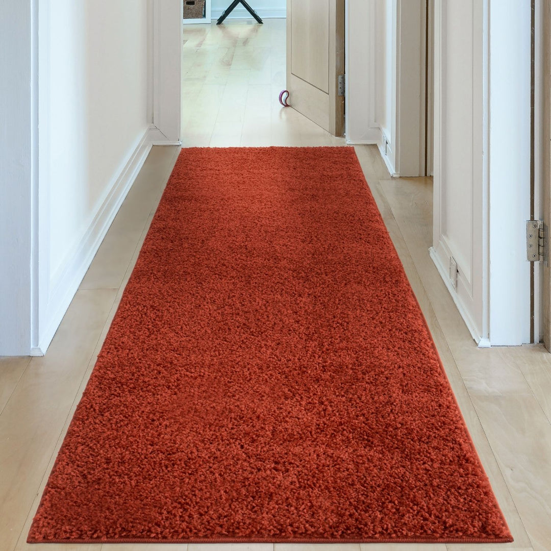 Shaggy Rug Plain Orange ultra soft 30 mm pile, non-shedding