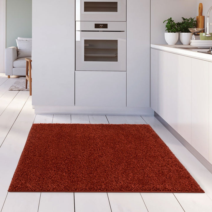 Shaggy Rug Plain Orange ultra soft 30 mm pile, non-shedding