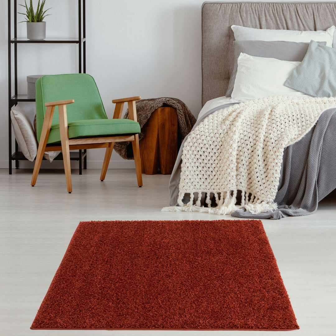 Shaggy Rug Plain Orange ultra soft 30 mm pile, non-shedding