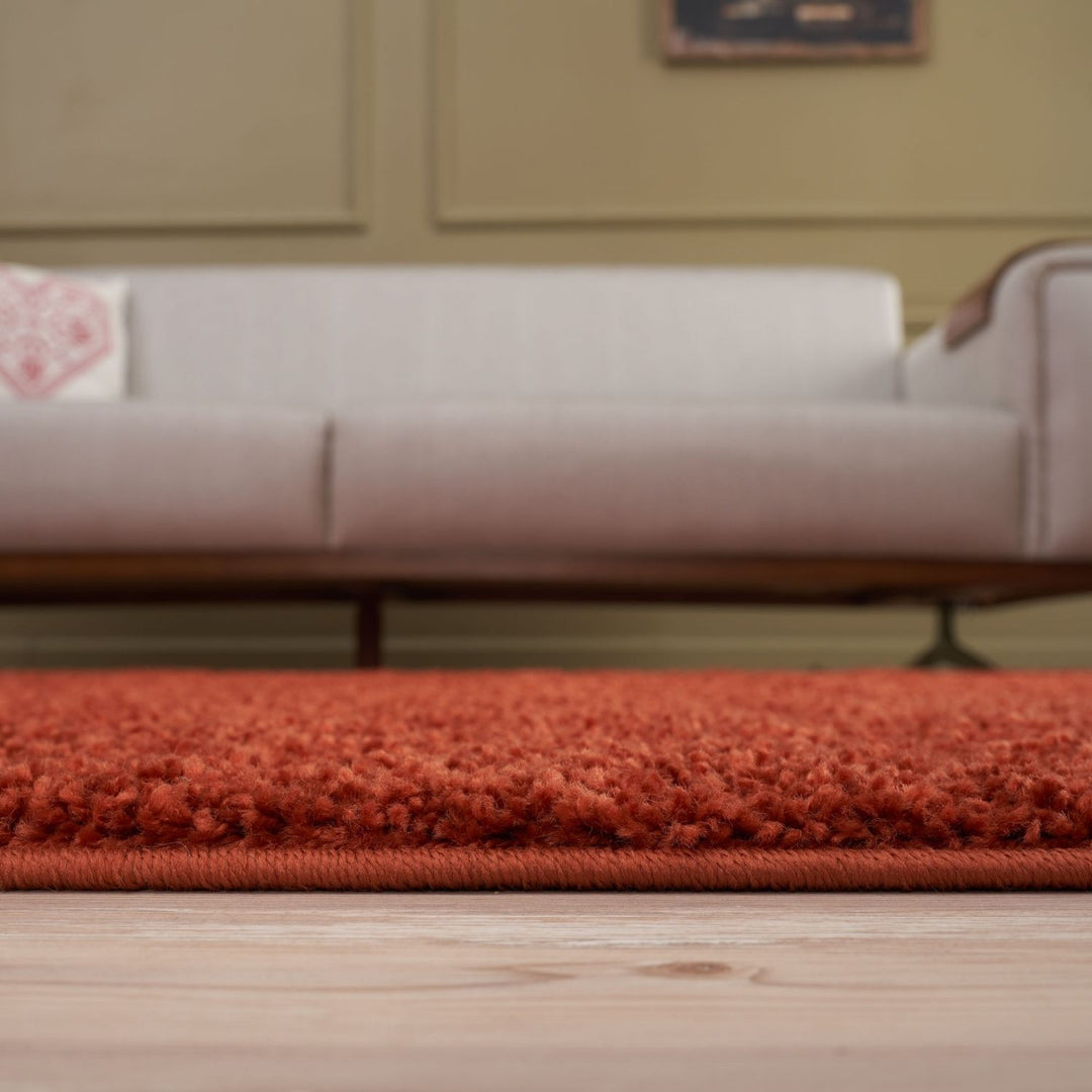 Shaggy Rug Plain Orange ultra soft 30 mm pile, non-shedding