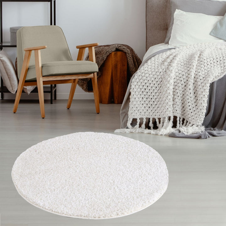 Shaggy Rug Plain White high quality, non-shedding