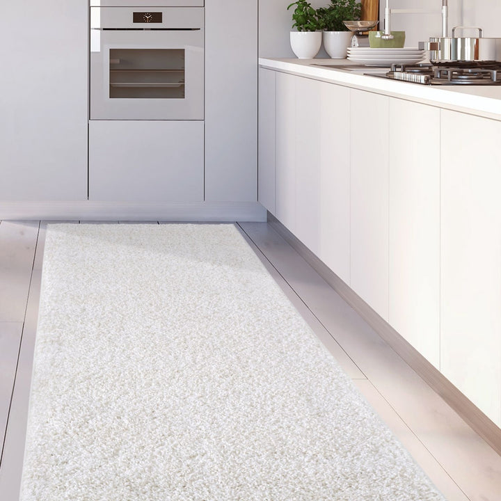 Shaggy Rug Plain White high quality, non-shedding