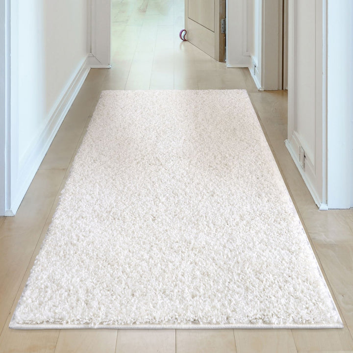 Shaggy Rug Plain White high quality, non-shedding