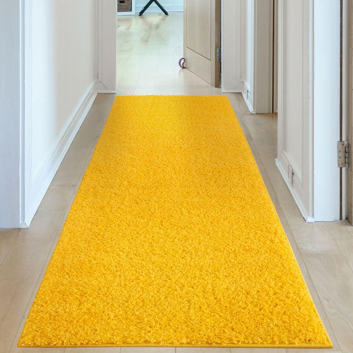 Shaggy Rug Plain Yellow high quality, non-shedding