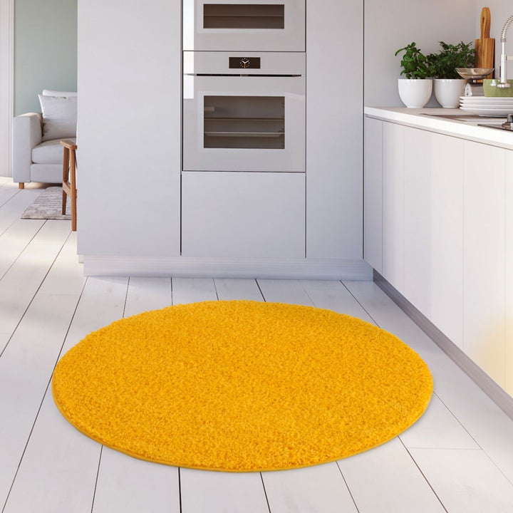 Shaggy Rug Plain Yellow high quality, non-shedding