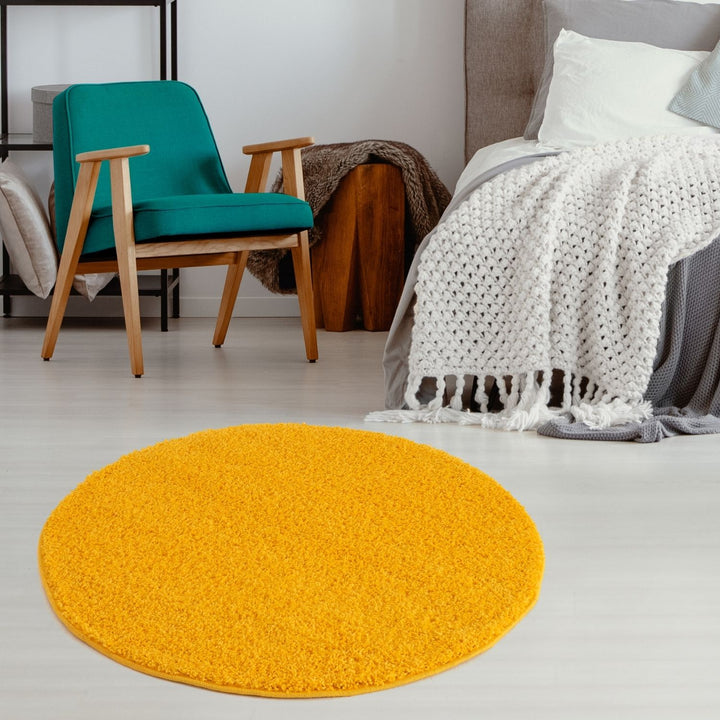 Shaggy Rug Plain Yellow high quality, non-shedding