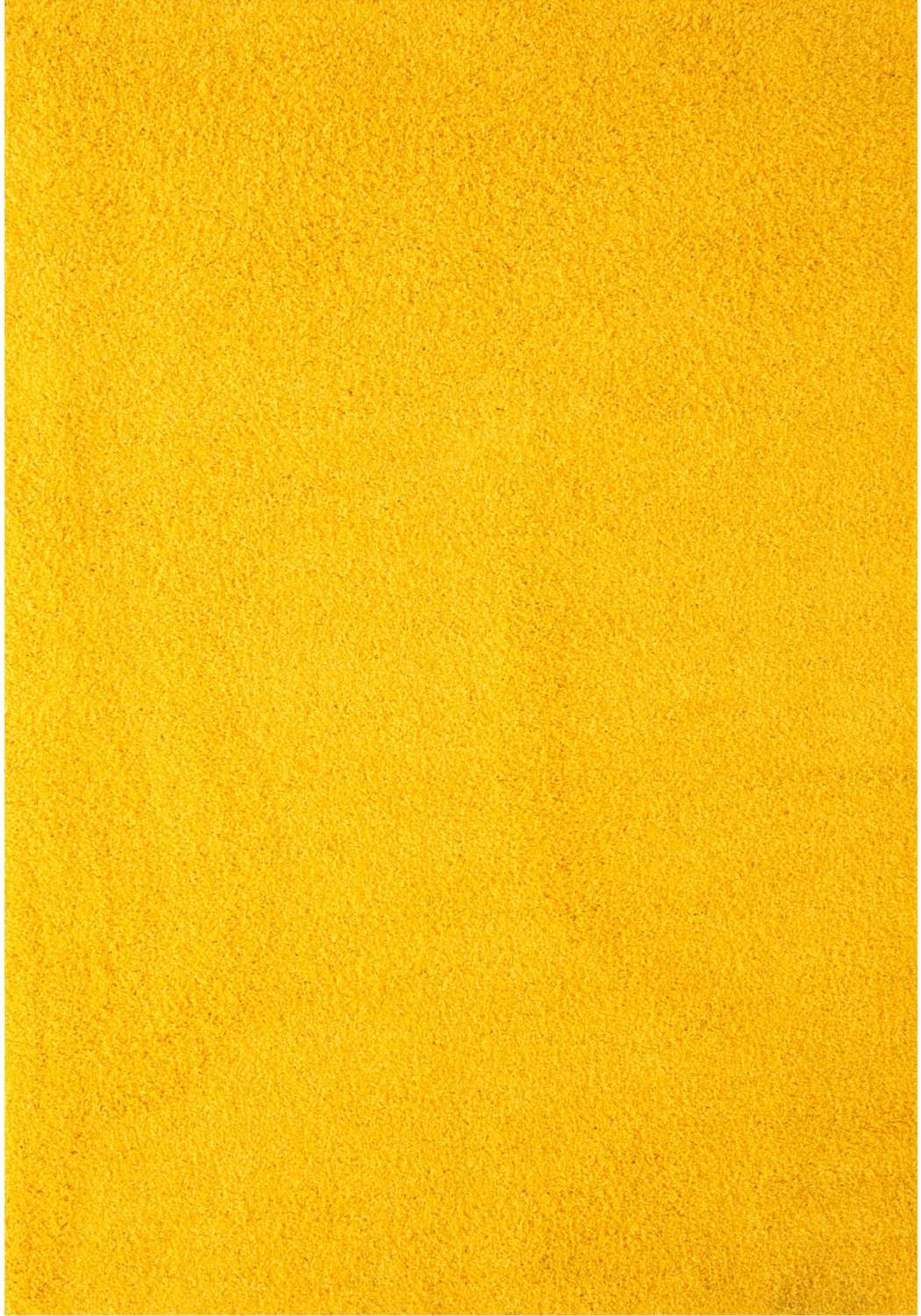 Premium Shaggy Rug Plain Yellow Rectangle Shape | The Rugs