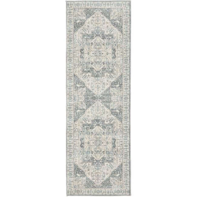 The Rugs Eco-Washable Grey Blue Green Vintage Rug |Stylish & Practical