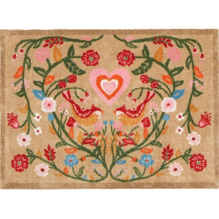 Nature Trailing Botanical Beige mat Washable Non-slip Doormat