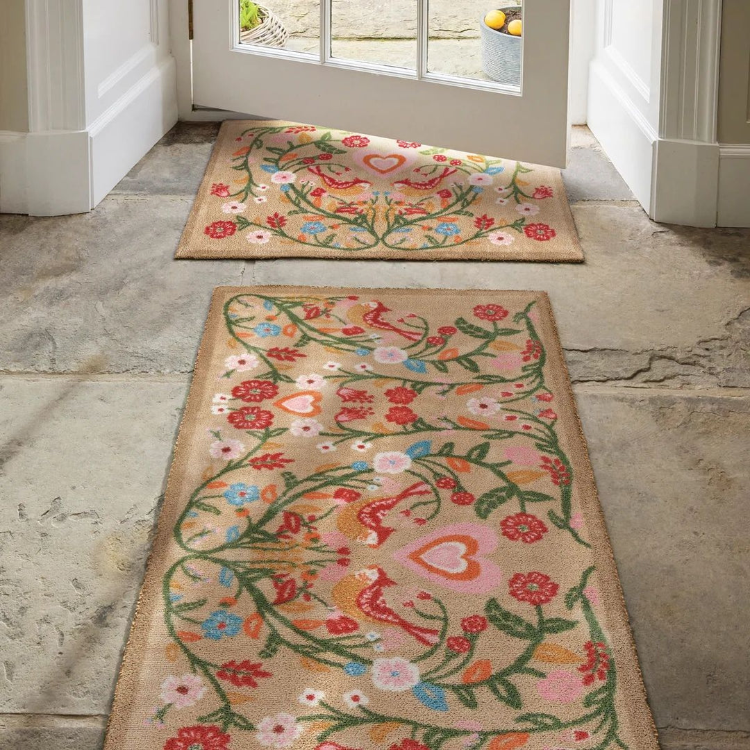 Nature Trailing Botanical Beige mat Washable Non-slip Doormat