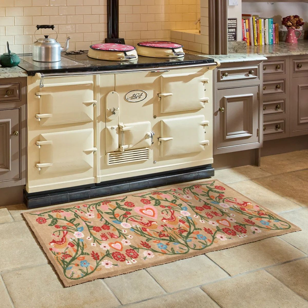 Nature Trailing Botanical Beige mat Washable Non-slip Doormat