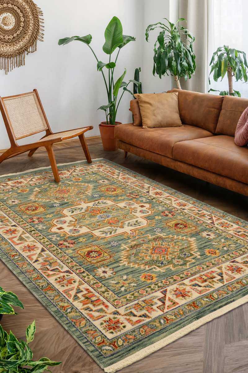 117×201 “ Vegetarian” ViNTAGE RUG The Rugs Nomad Vintage Persian Green Rug - Quality & Style