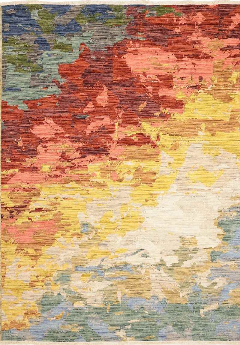 Multicolour Wool Rug The Rugs Nomad Abstract Wool-Blend Rug – Multicolour Comfort
