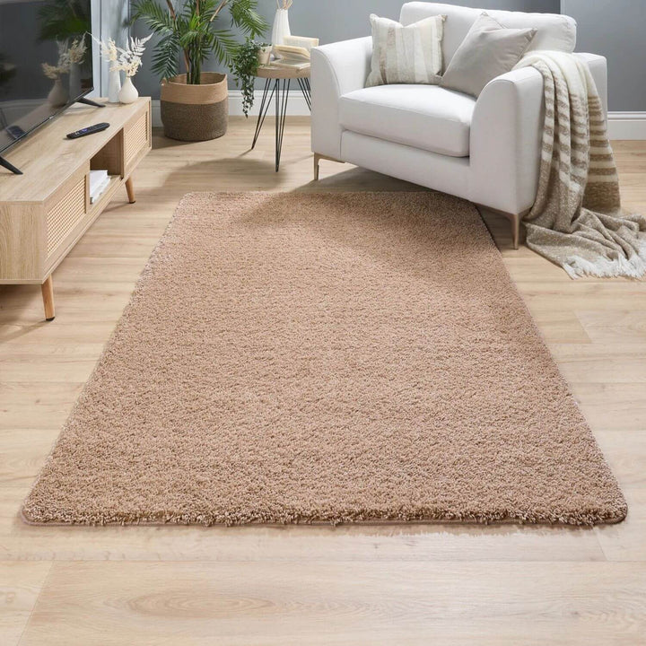 Washable Nude Pink Shaggy Rug | Stain-Resistant | The Rugs