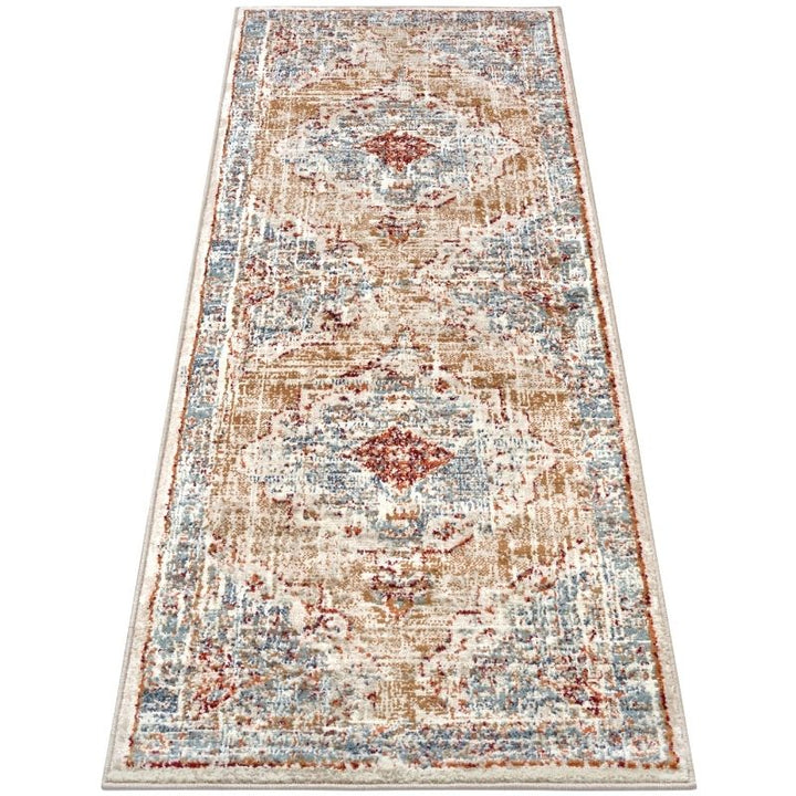 Short Pile Rug Strozzi Oriental Bordered Design