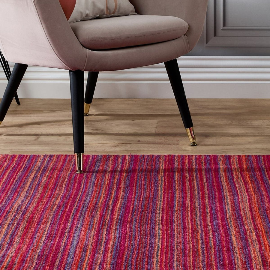 The Rugs Fine Striped Design Wool Rug - Quality Hand-Loomed