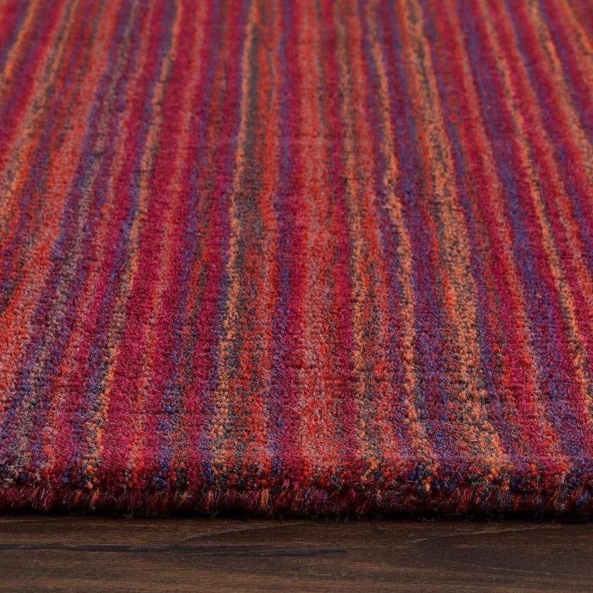 The Rugs Fine Striped Design Wool Rug - Quality Hand-Loomed