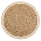 The Rugs Hand-Braided Jute Rug with Colourful Border
