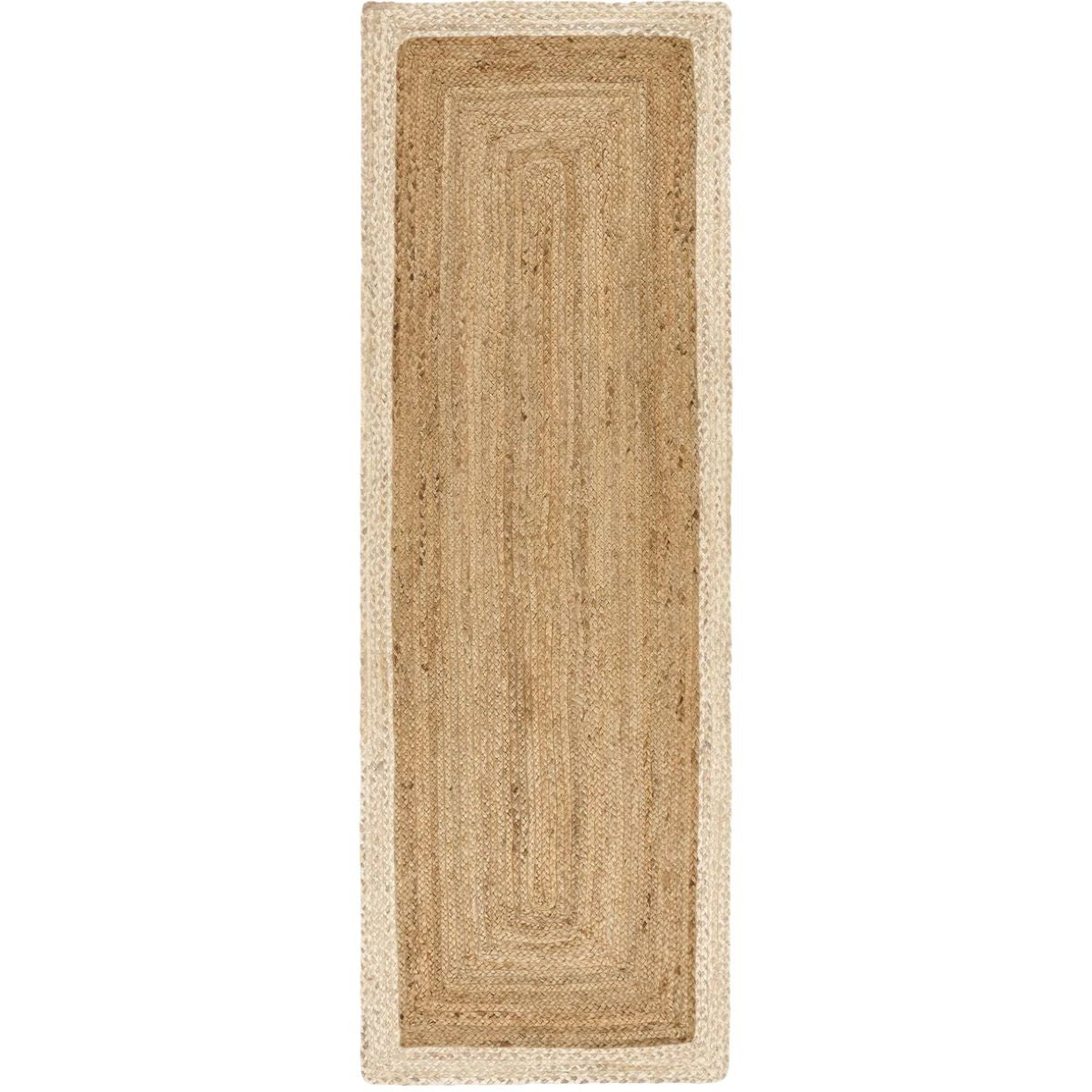 The Rugs Hand-Braided Jute Rug with Colourful Border