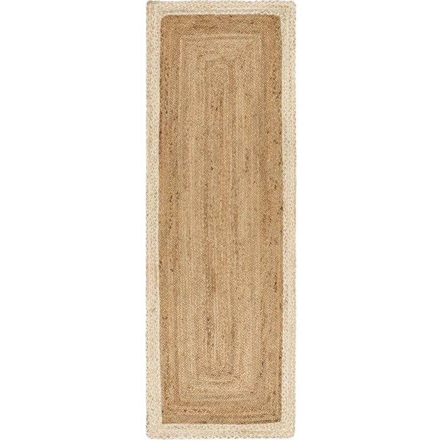 The Rugs Hand-Braided Jute Rug with Colourful Border