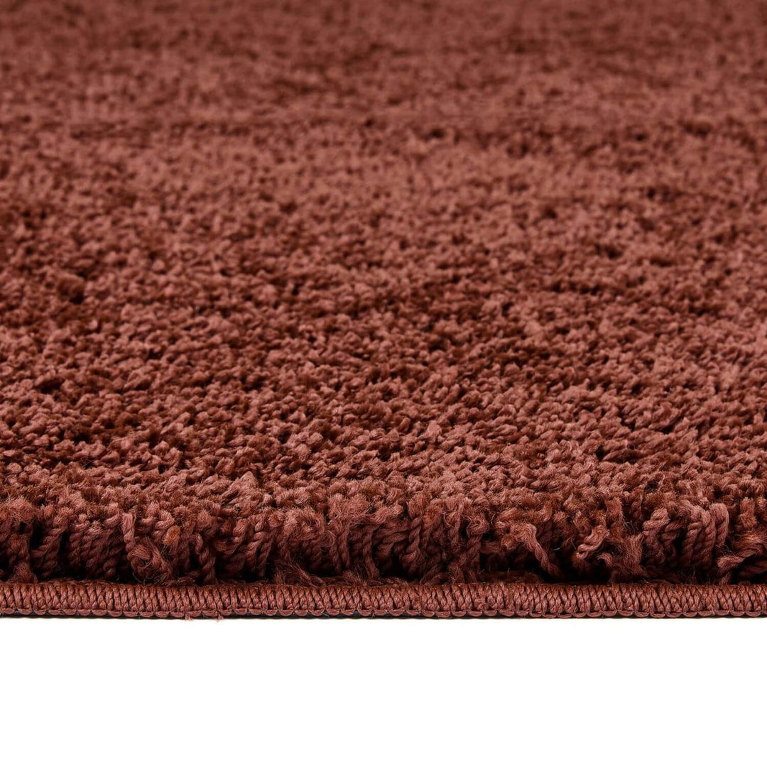 Washable Ox Red Shaggy Rug | Durable & Stain-Resistant