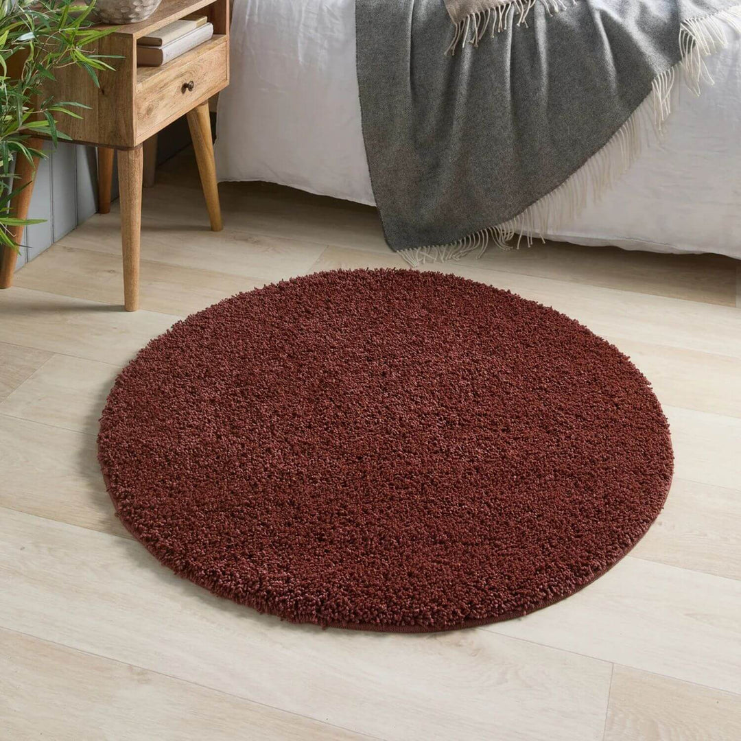 Washable Ox Red Shaggy Rug | Durable & Stain-Resistant