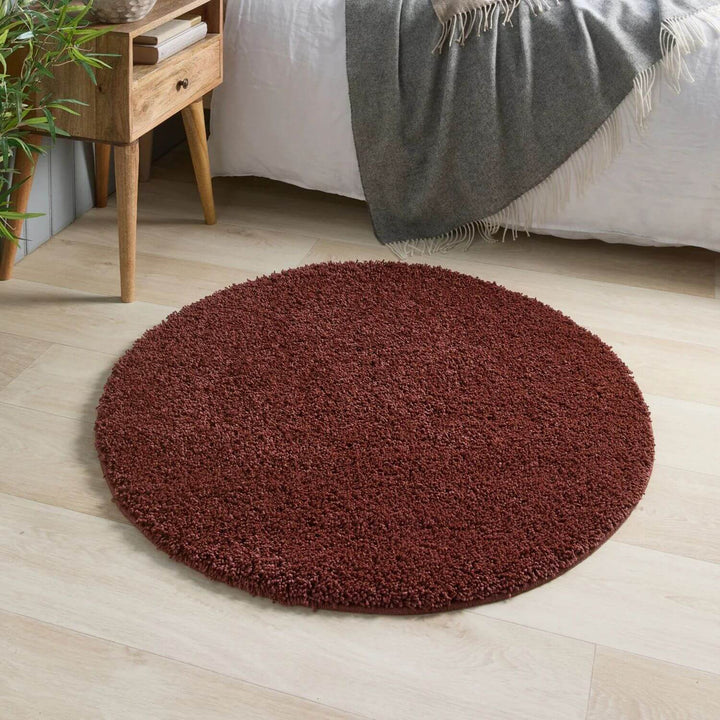 Washable Ox Red Shaggy Rug | Durable & Stain-Resistant