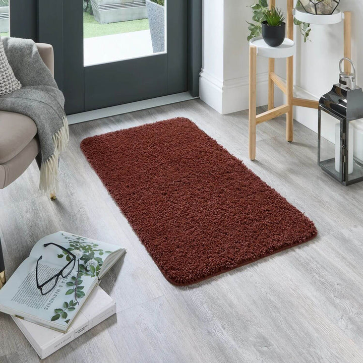 Washable Ox Red Shaggy Rug | Durable & Stain-Resistant