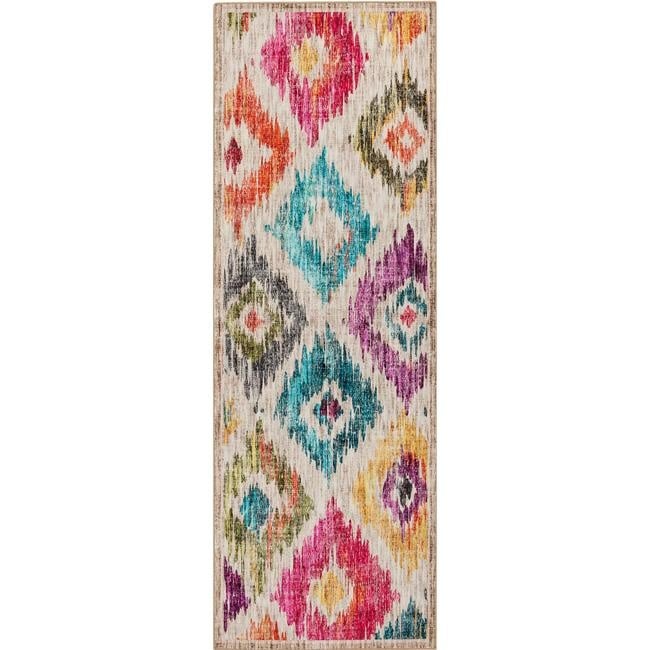 Eco-Washable Multicolour Rug Moroccan Design