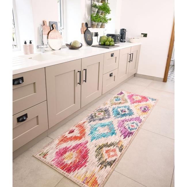 Eco-Washable Multicolour Rug Moroccan Design