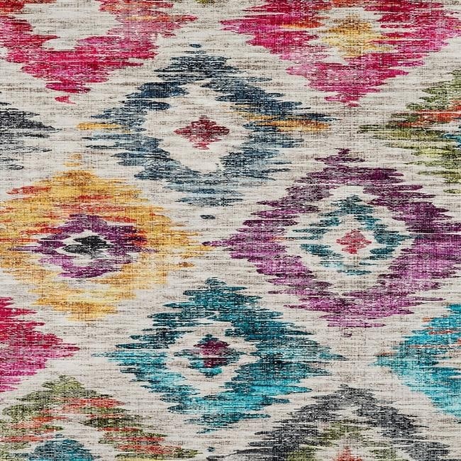 Eco-Washable Multicolour Rug Moroccan Design