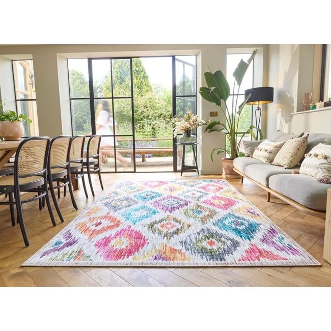 Eco-Washable Multicolour Rug Moroccan Design