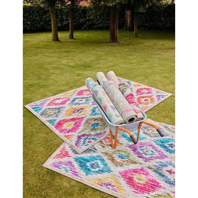 Eco-Washable Multicolour Rug Moroccan Design