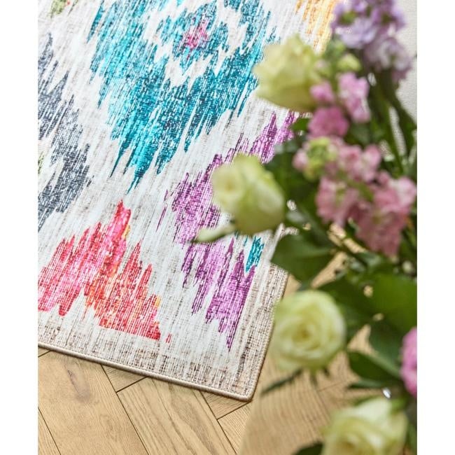 Eco-Washable Multicolour Rug Moroccan Design