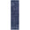 Navy blue runner rug with abstract pattern on a white background