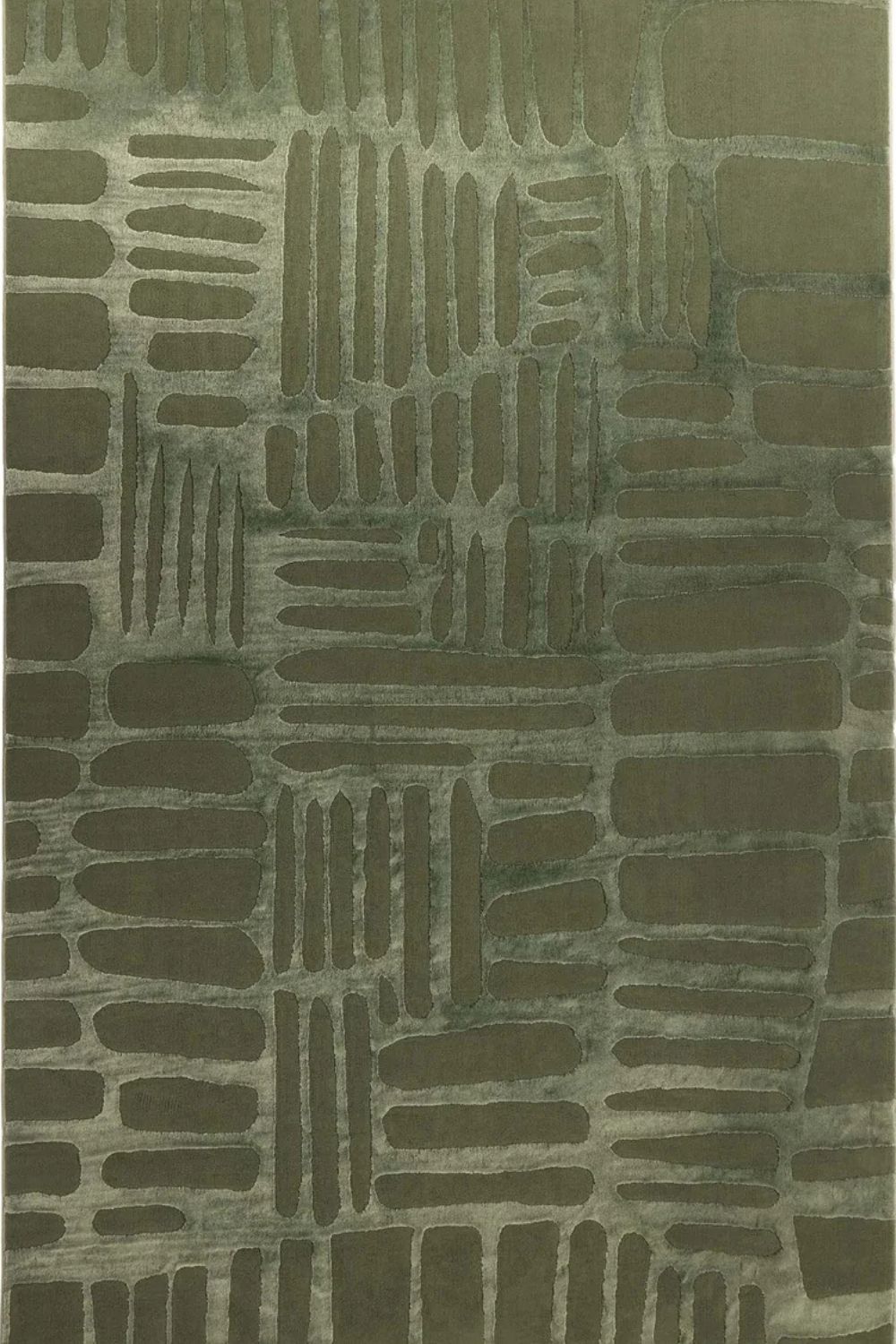 Textured green patterned fabric