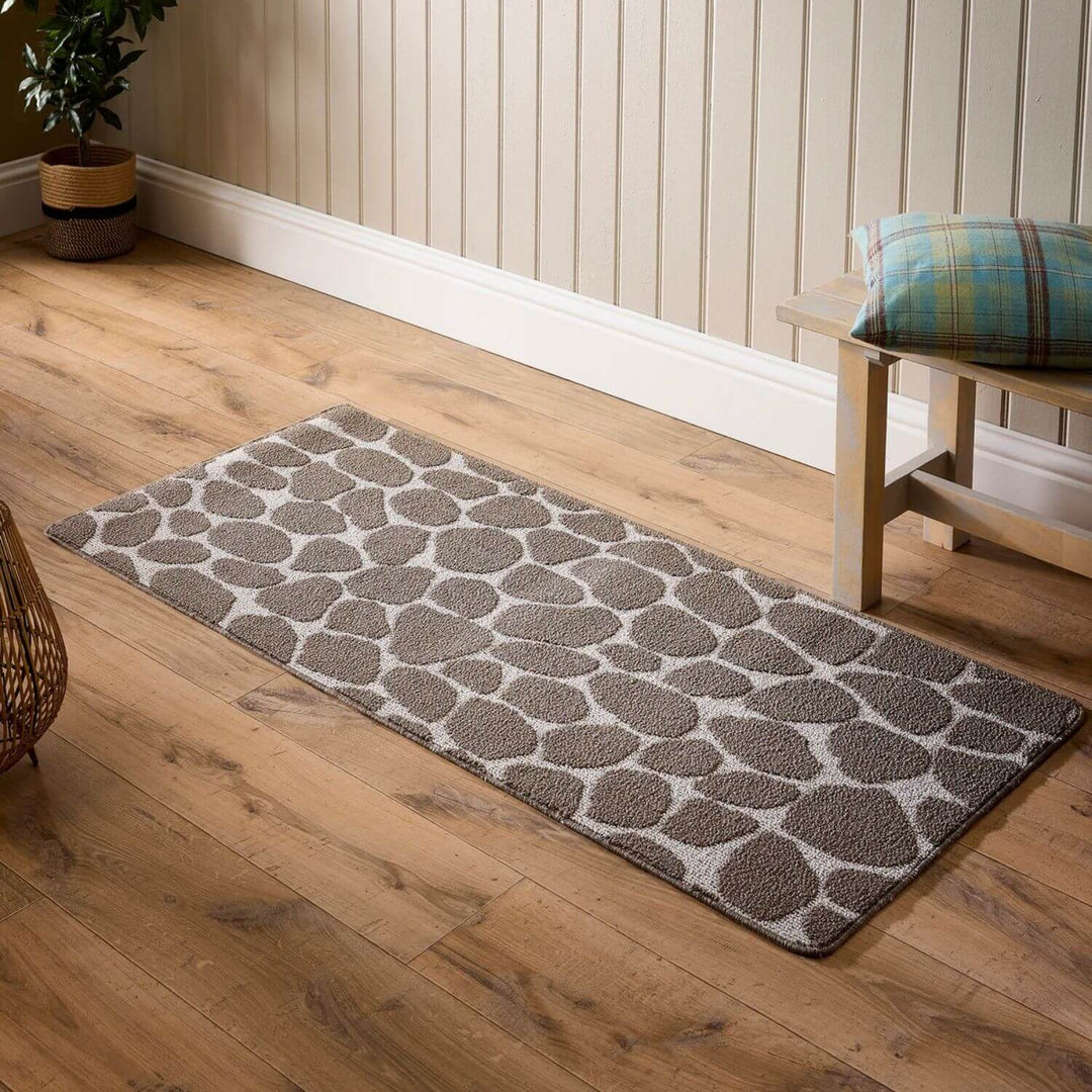 Pebble Patterned Washable Mat and Runner Stain-Resistant | THE RUGS