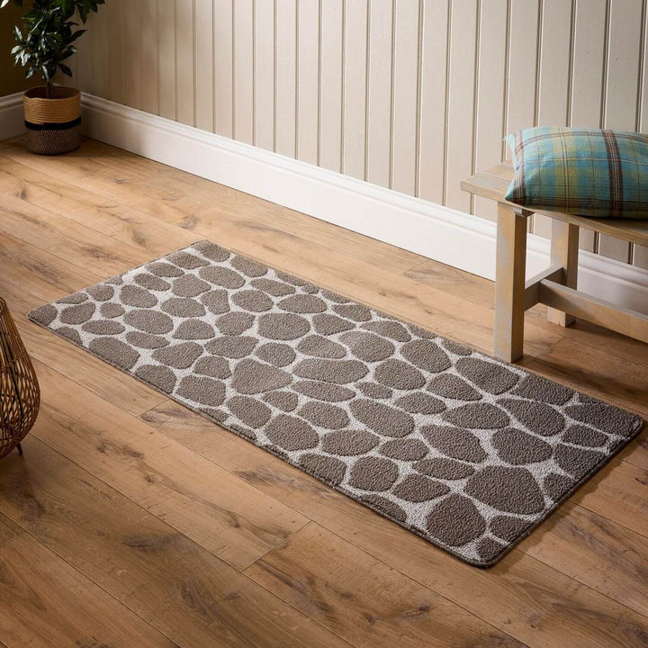 Pebble Patterned Washable Mat and Runner Stain-Resistant | THE RUGS