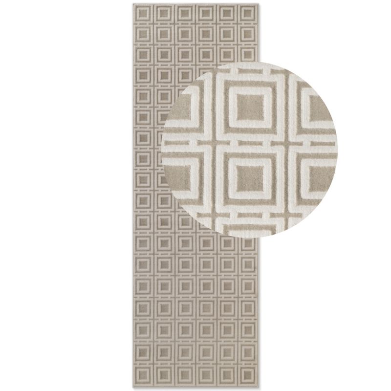 Shortpile Howlite Cream Rug – Modern Geometric