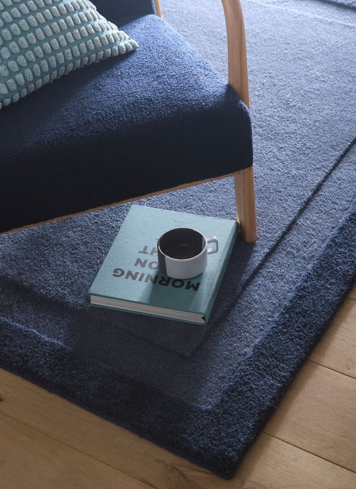 Stacked Border Wool Rug
