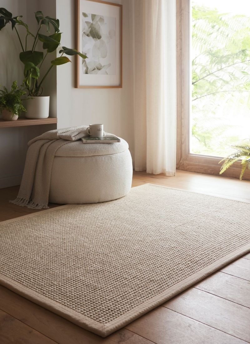 Sisal & Wool Bouclé Rug – Flat-Weave
